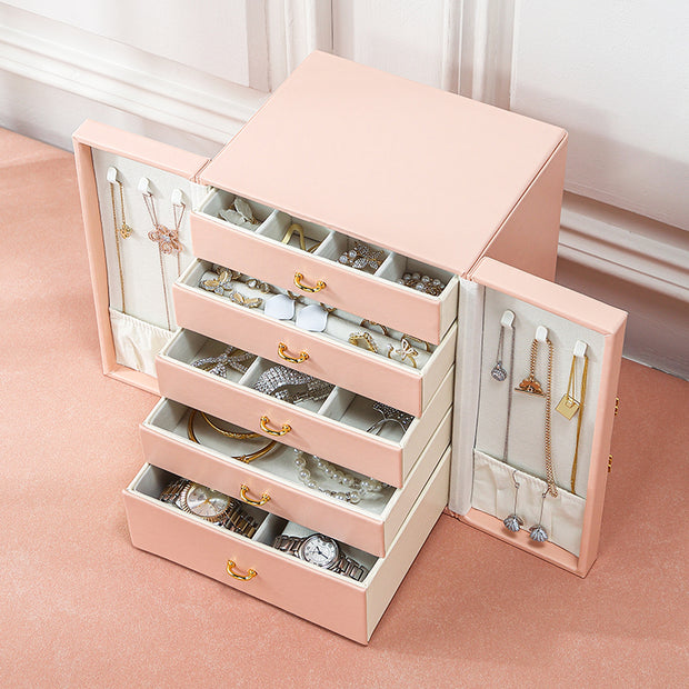 Casegrace PU Leather Jewelry Box Organizer Big Jewelry Storage Jewelry Armoire Box