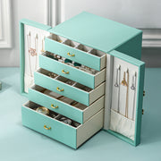 Casegrace PU Leather Jewelry Box Organizer Big Jewelry Storage Jewelry Armoire Box