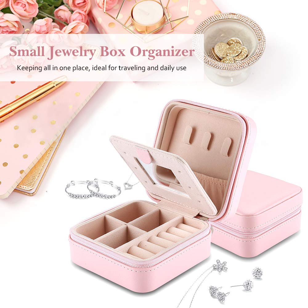Casegrace Small Jewelry Case Travel Earring Ring Necklace Organizer Box