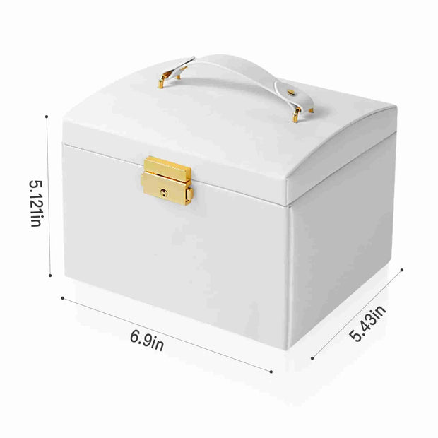 Casegrace Jewelry Organizer with Mirror 2 Drawers & Lock Jewelry Gift Box for Women Jewellery Boxes for Ring Necklace