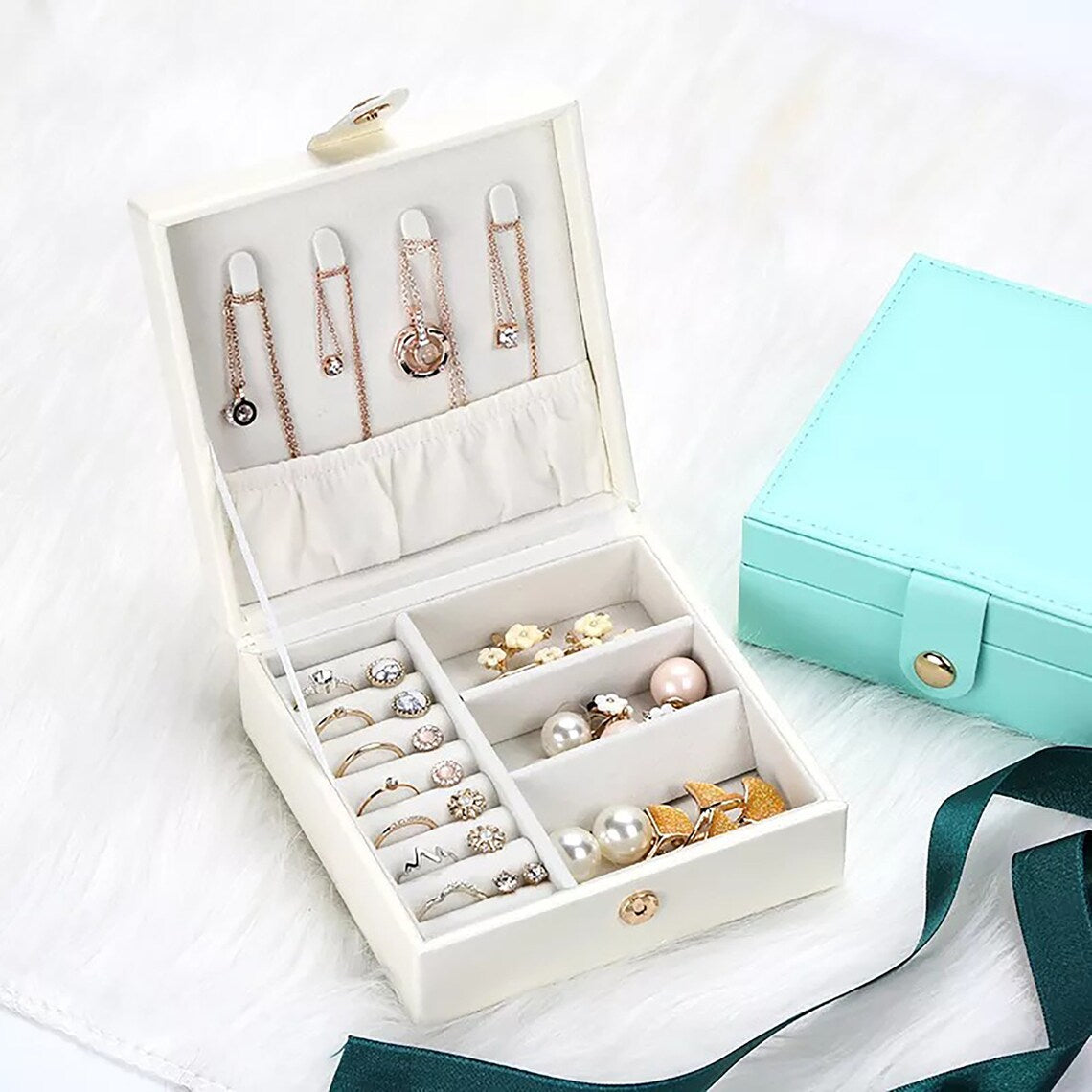 Casegrace Small Jewelry Box Portable Travel Organizer Jewelry Box
