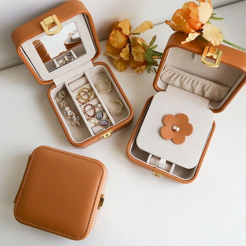 Casegrace Travel Jewelry Box Organizer With Mirror
